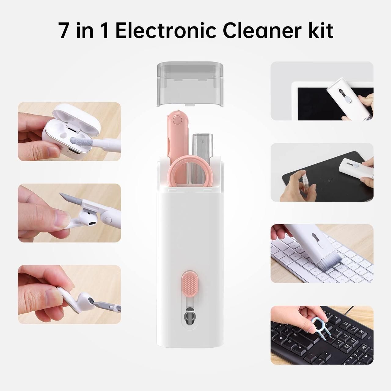 7-in-1 Electronic Cleaner Kit - Pen-Style Cleaning Brush for AirPods, Earbuds, Keyboard & Phone