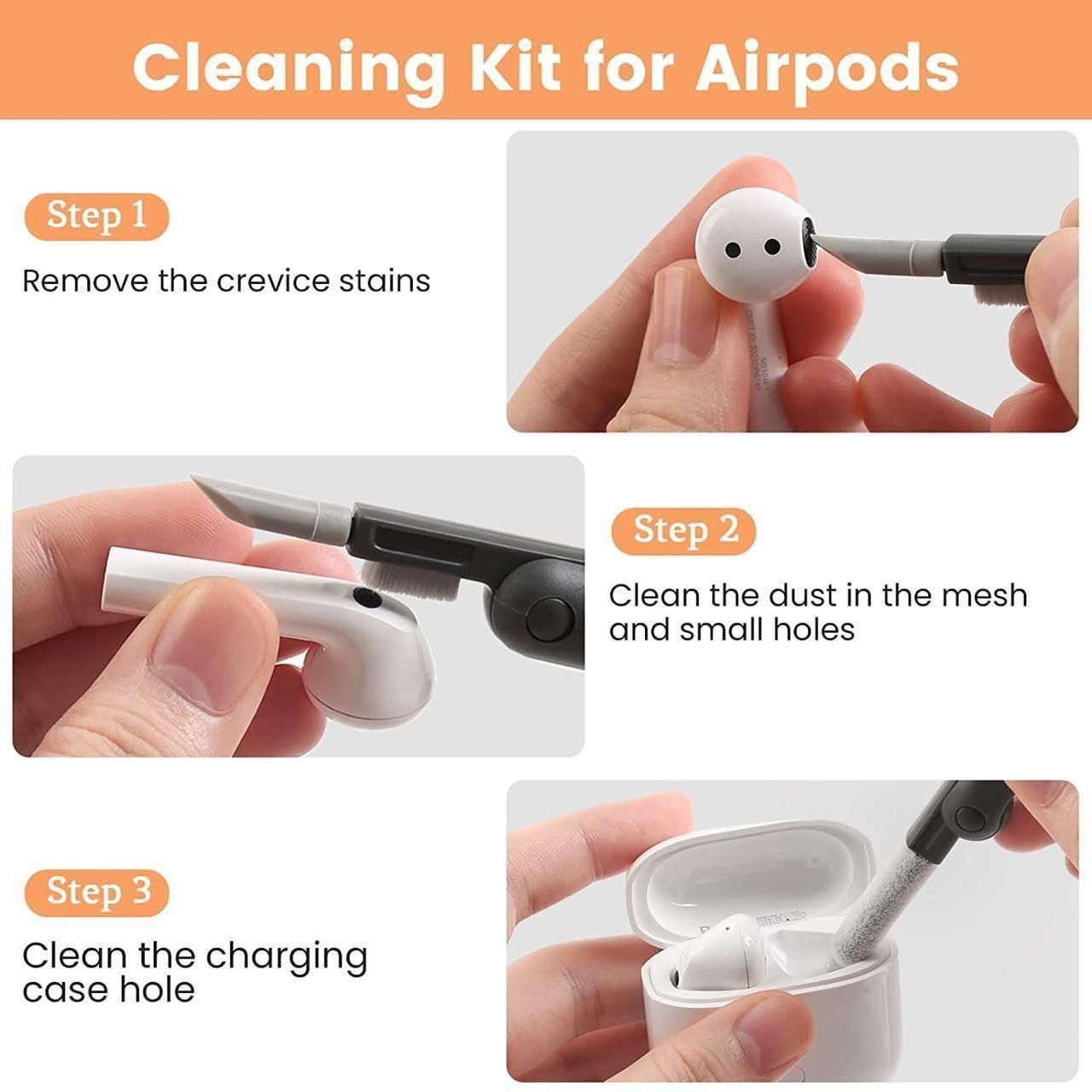 7-in-1 Electronic Cleaner Kit - Pen-Style Cleaning Brush for AirPods, Earbuds, Keyboard & Phone
