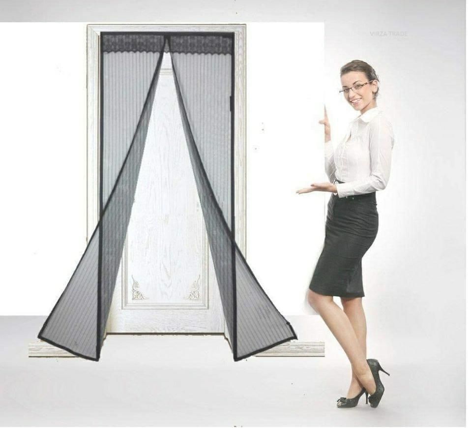 Magnetic Mesh Screen Door Curtain - Anti Mosquito Net with Auto-Close (90x210cm)