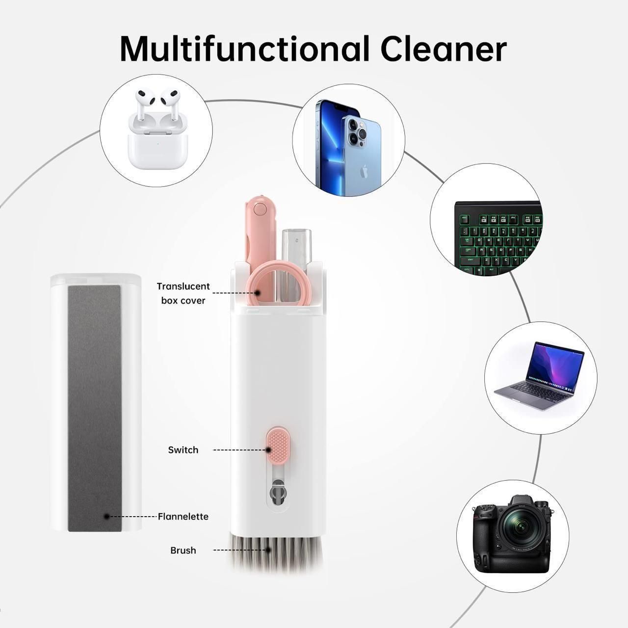 7-in-1 Electronic Cleaner Kit - Pen-Style Cleaning Brush for AirPods, Earbuds, Keyboard & Phone