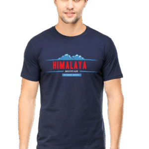 Men's Navy Blue "Himalaya Mountain" Graphic T-Shirt – Adventure Hiking Theme